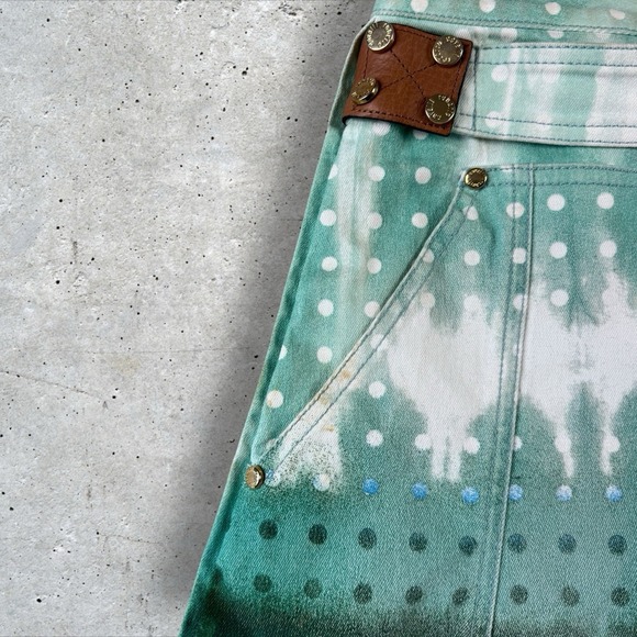 Vintage Y2K Roberto Cavalli Belted Psychedelic‎ Ombré Dot Mini Skirt Size S - Picture 3 of 9